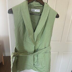 ZARA USA SMALL GREEN MINI BLAZER DRESS